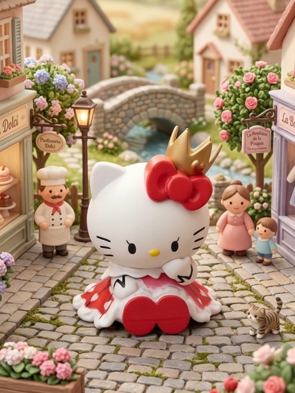Hello Kitty x Card Captor Sakura Figurine Toy - White & Red